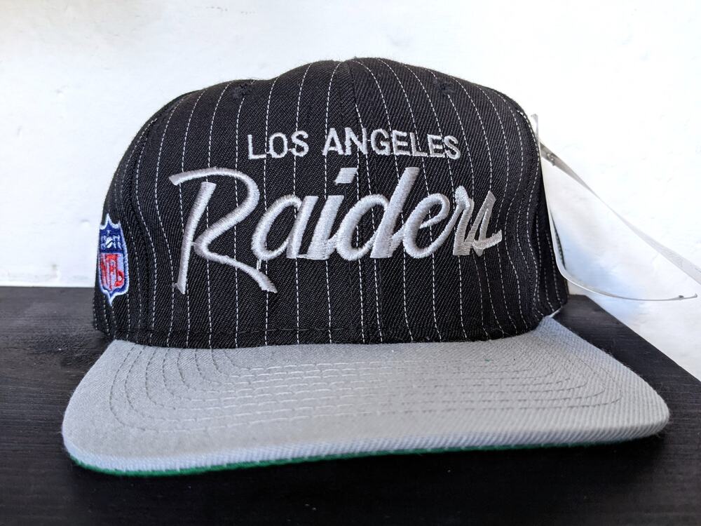 NEW LA Raiders 90s SCRIPT Sports Specialties snapback Pinstripe NFL Pro vtg NWT